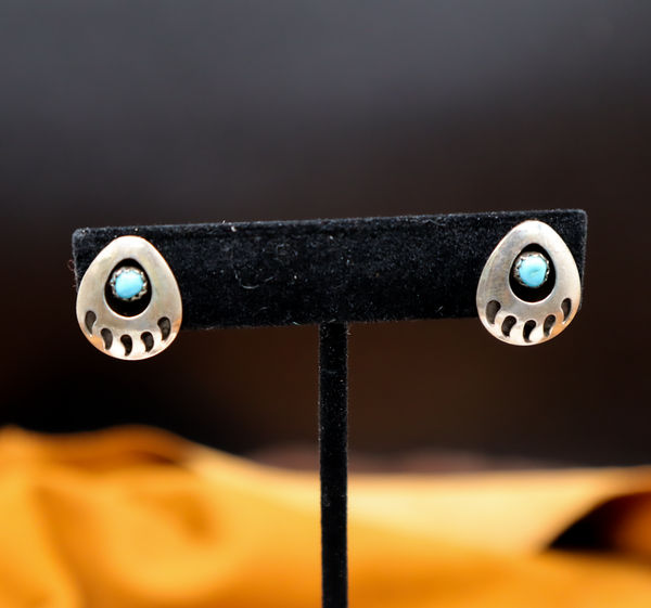 Turquoise Bear Claw Earrings