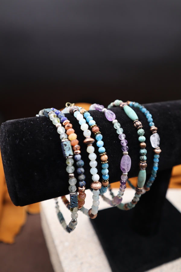 Crystal Stone Bracelets by Bobby & Paula Blue