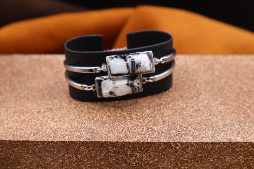 White Buffalo & Crystal Bracelets by Amanda Wilson