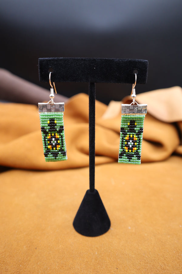 Beaded Turtle Earrings by Cindy & Mandy George