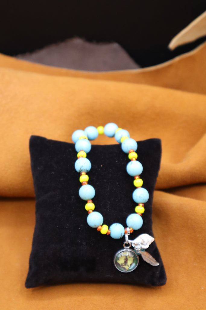 Turquoise Bead Bracelet by Jessica Sweet