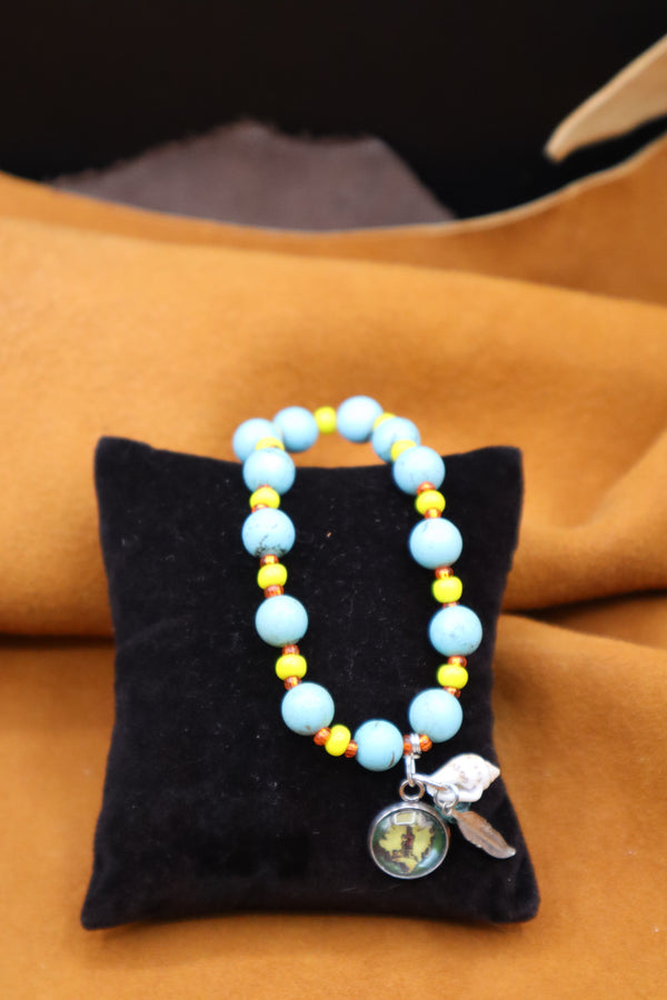 Turquoise Bead Bracelet by Jessica Sweet