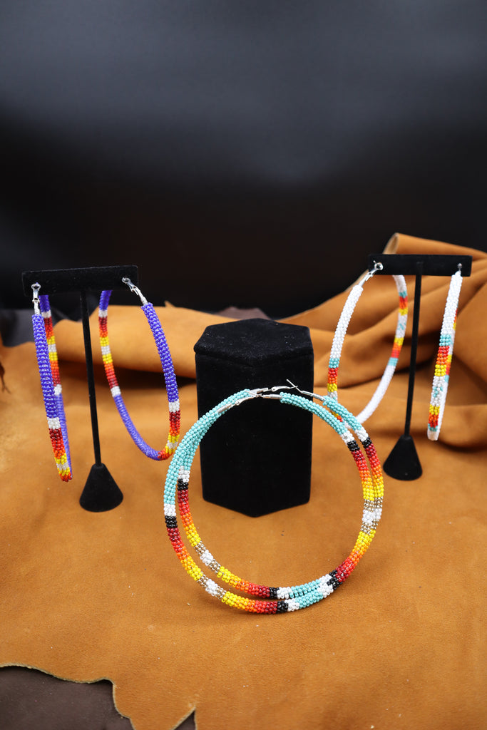 XL Beaded Hoop Earrings by Kristy Blue