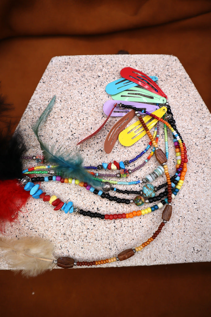 Feather Hair Clips Bobby & Paula Blue