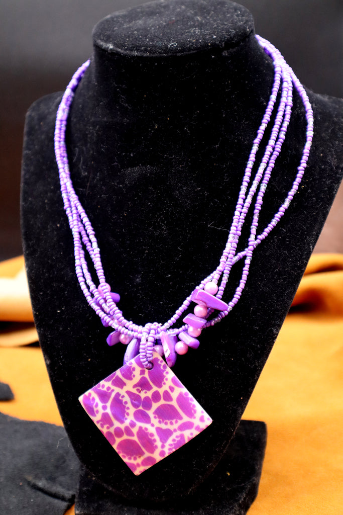 Purple Beaded Necklace by Alex Boatwright