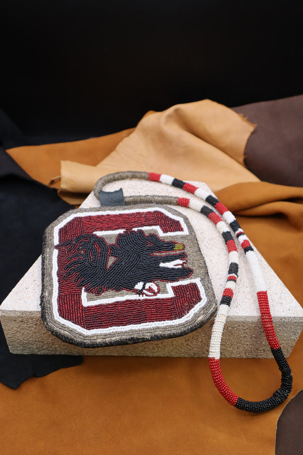 Beaded Gamecocks Medallion Necklace by Alex Boatwright