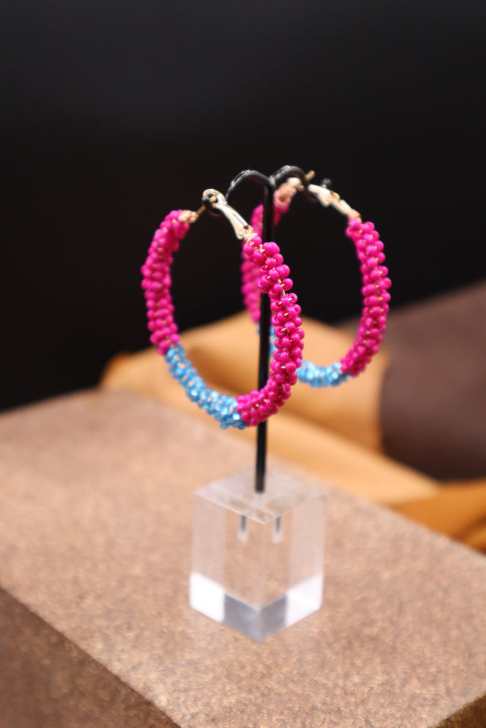 Beaded Hoop Earrings by Alex Boatwright