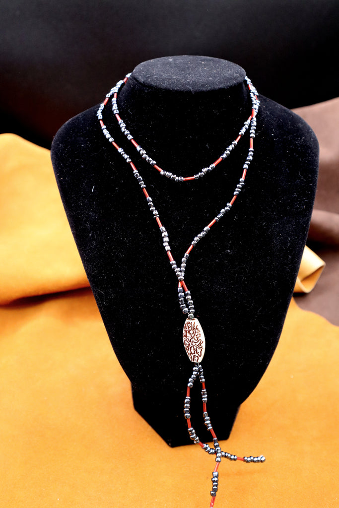 Bolo Beaded Necklace by Larry Stick Brown