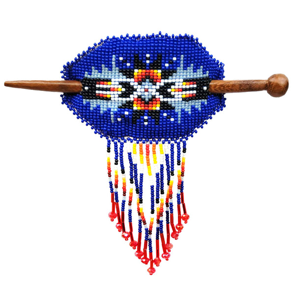 Oval Seed Bead Fringe Hair Pick