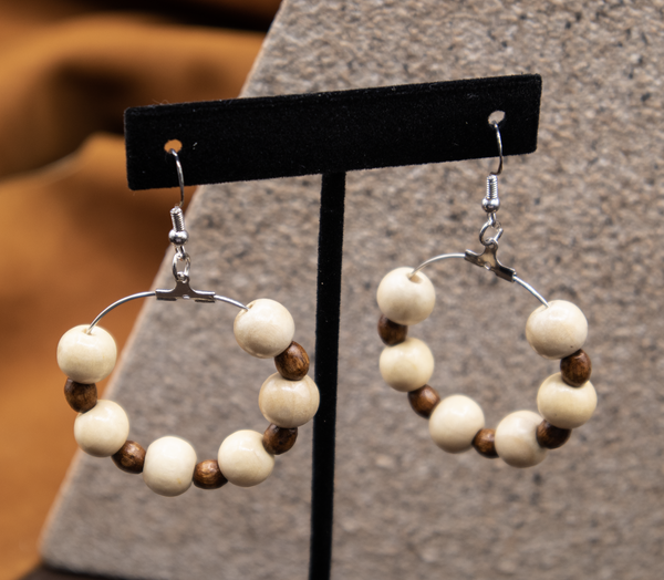 LRG Bead Round Earrings by Linda Davis