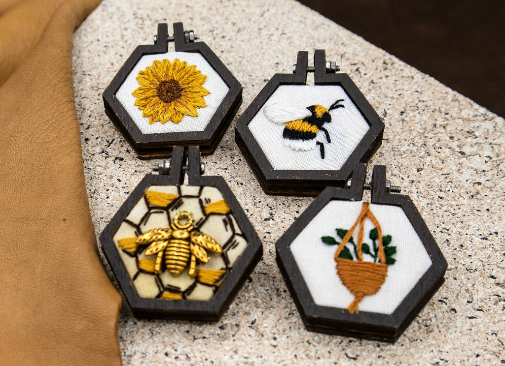 Embroidered Pins by Teresa Dunlap