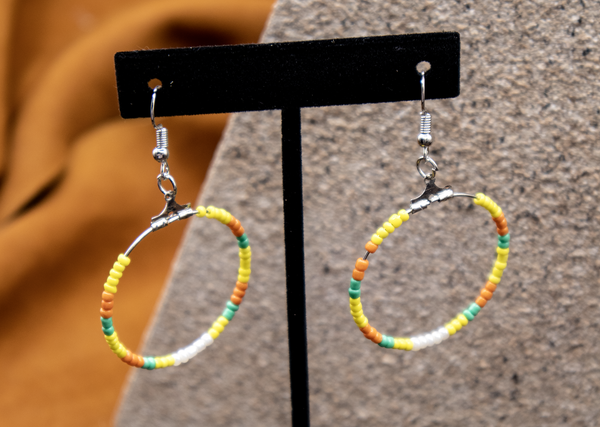 Round Beaded Earrings by Linda Davis