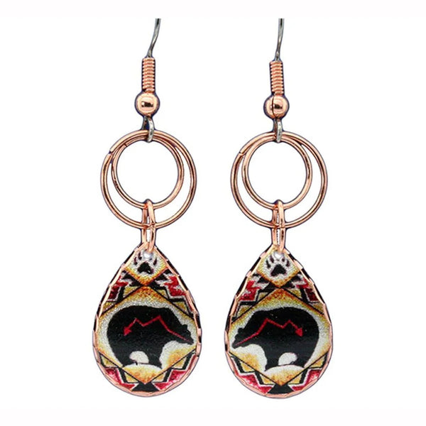 Native Bear Copper Earrings