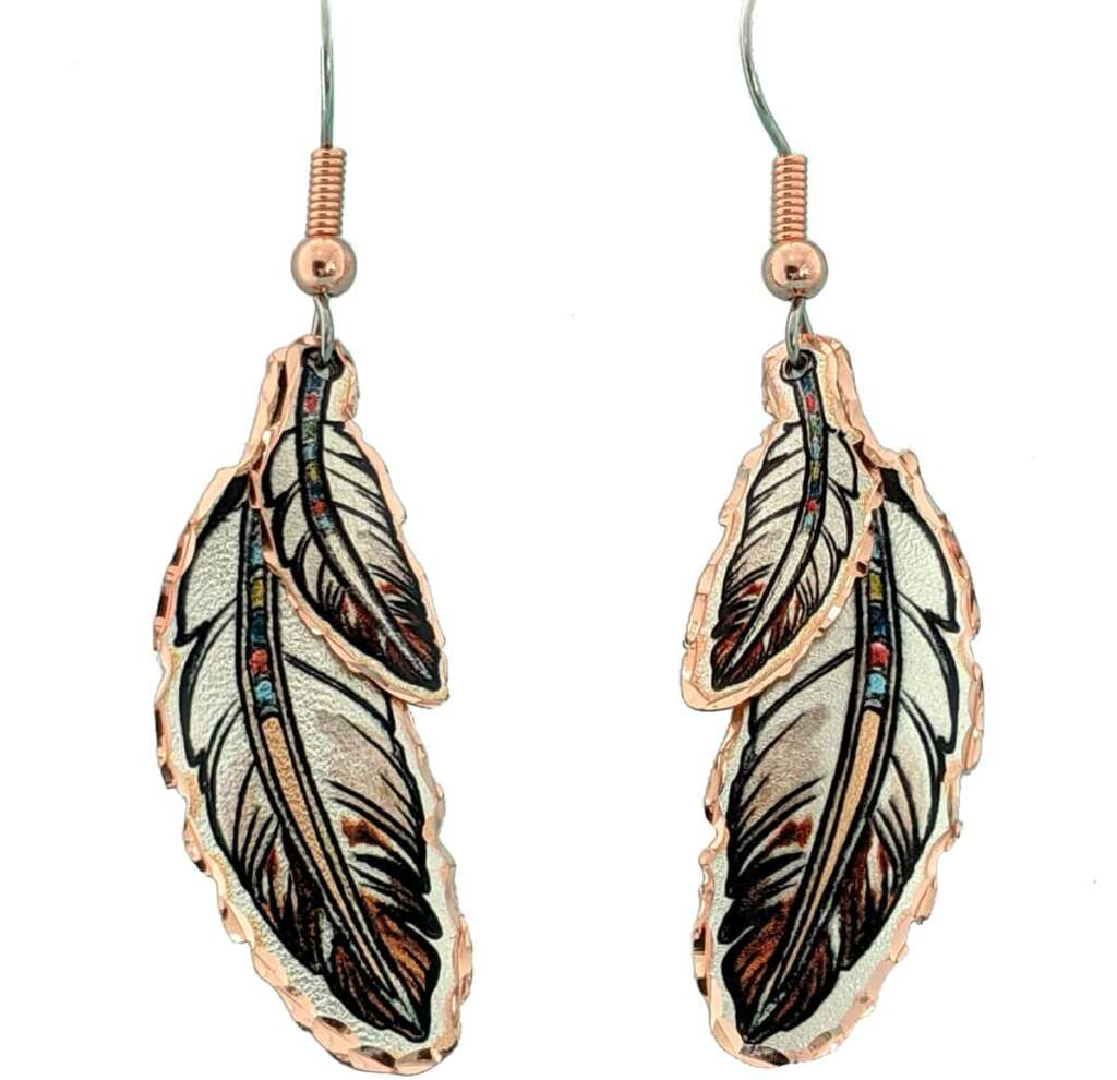 Dangle Eagle Feather Earrings