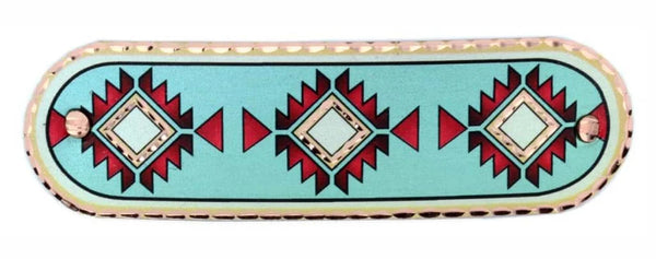 Teal Blue Native Hair Barrette