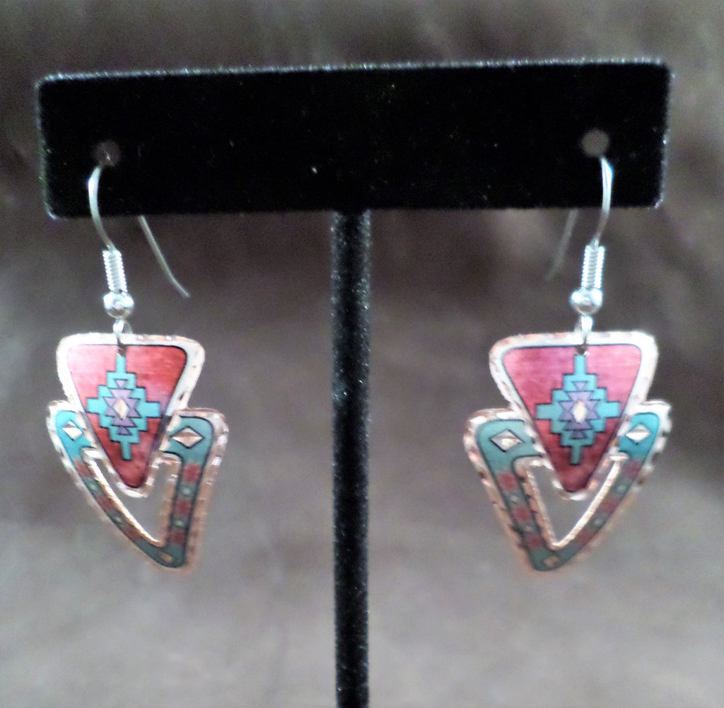 Double Arrow Copper Earrings