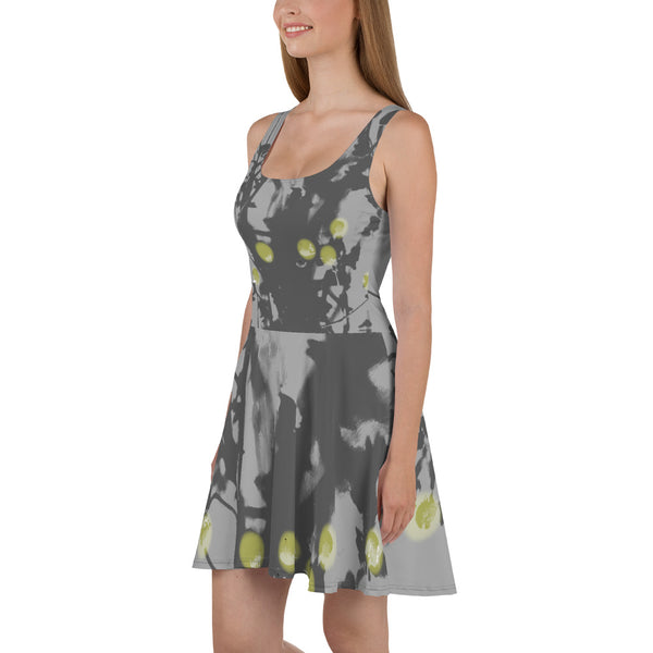 Chamomile Print Skater Dress with art by Delesslin George-Warren